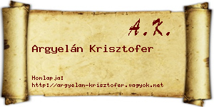 Argyelán Krisztofer névjegykártya