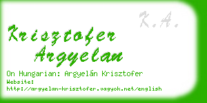 krisztofer argyelan business card