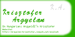 krisztofer argyelan business card